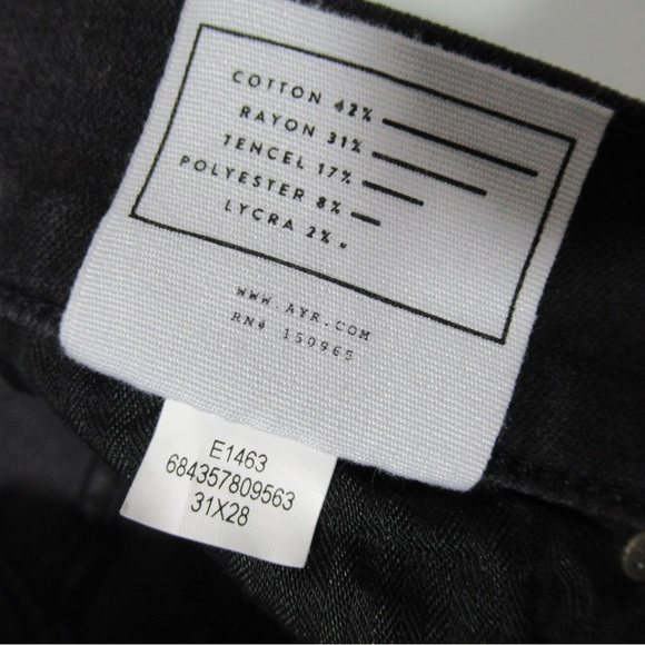 AYR The Riser Denim Jeans Onyx Size 31 - Picture 9 of 16